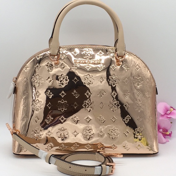 Michael Kors Handbags - MICHAEL KORS EMMY LARGE DOME SATCHEL ROSE GOLD